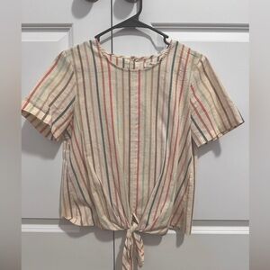 Madewell | colorful stripes blouse with button down back